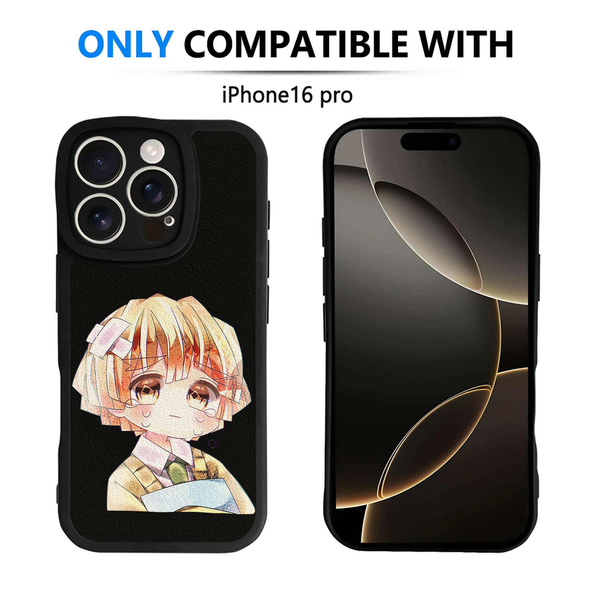 （画像用） 鬼滅の刃（きめつのやいば）我妻 善逸／あがつま ぜんいつ Agatsuma Zenitsu 【iPhone 16シリーズ対応】シリコンスマホケース（レザー調） 材質：シリコン